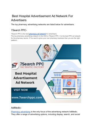 Best Hospital Advertisement Ad Network For Advertisers