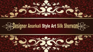 Designer Anarkali Style Art Silk Sherwani