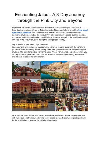 Enchanting Jaipur_ A 3-Day Journey through the Pink City and Beyond