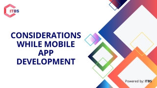 Considerations While Mobile App Development