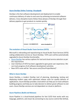 Azure DevOps Online Training