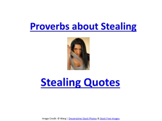 Proverbs about Stealing