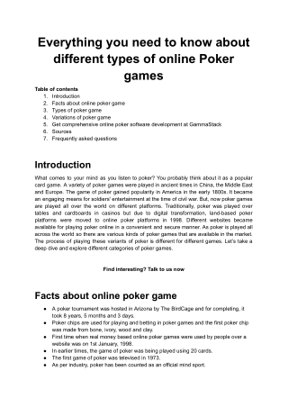 Everything you need to know about different types of online Poker games