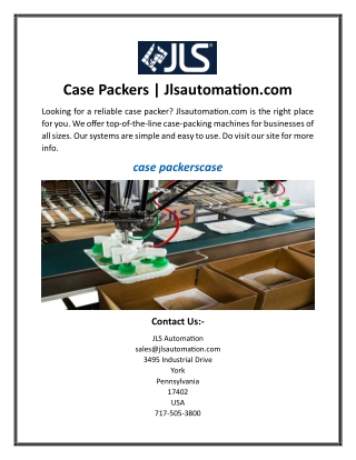 Case Packers  Jlsautomation.com