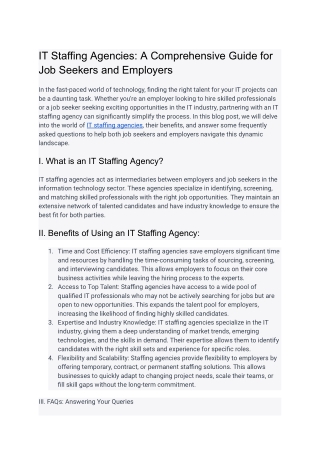 IT Staffing Agencies_ A Comprehensive Guide for Job Seekers and Employers