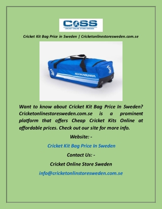 Cricket Kit Bag Price in Sweden  Cricketonlinestoresweden.com.se