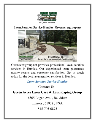 Lawn Aeration Service Huntley  Greenacresgroup.net