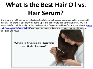Differences between hair oils and serum