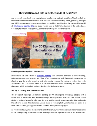 Buy 5D Diamond Painting Kits in Netherlands