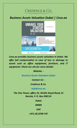 Business Assets Valuation Dubai  Cnco.ae