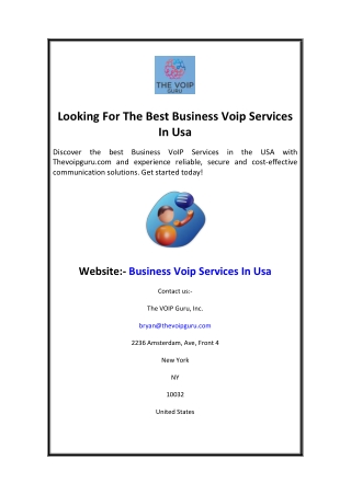Looking For The Best Business Voip Services In Usa
