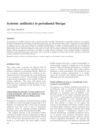 Systemic antibiotics in periodontal therapyامراض اللثة د حاتم البيطار