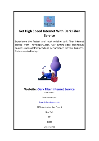 Get High Speed Internet With Dark Fiber Service