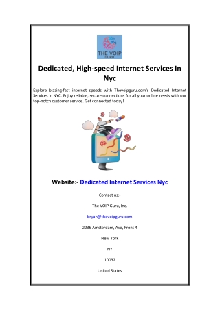 Dedicated, High-speed Internet Services In Nyc