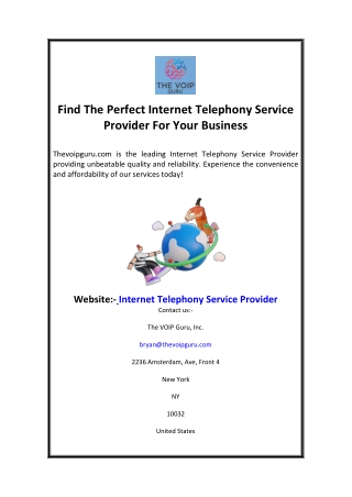 Find The Perfect Internet Telephony Service Provider For Your Business