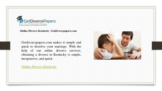 Online Divorce Kentucky  Getdivorcepapers.com