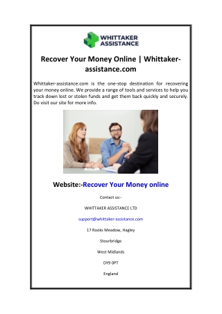 Recover Your Money Online  Whittaker-assistance.com