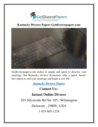 Kentucky Divorce Papers Getdivorcepapers