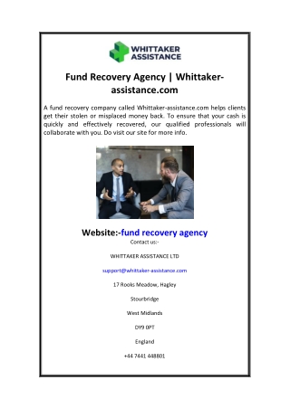 Fund Recovery Agency  Whittaker-assistance.com