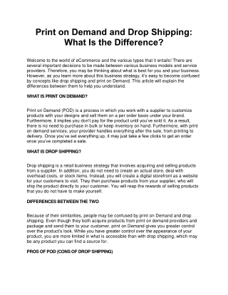 Print on Demand and Drop Shipping: What Is the Difference?