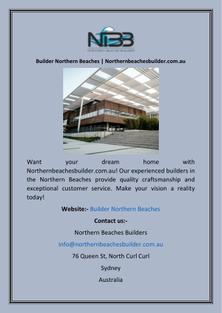 Builder Northern Beaches  Northernbeachesbuilder.com