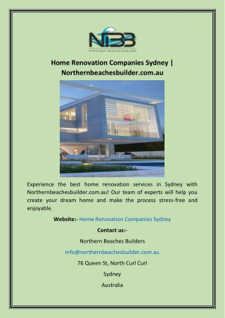 Home Renovation Companies Sydney  Northernbeachesbuilder.com