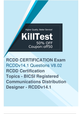 Killtest RCDDv14.1 Exam Questions - Ace Your RCDDv14.1 Exam with Confidence