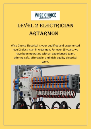 Level 2 Electrician Artarmon