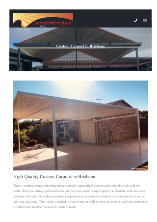 Custom Carports Brisbane