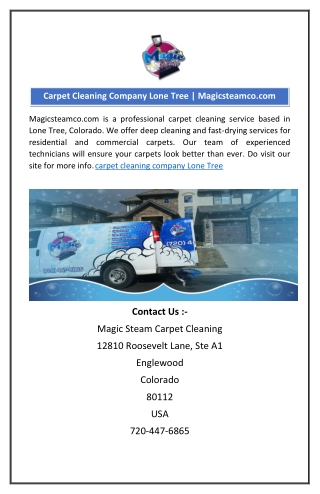 carpet cleaning company Lone Tree