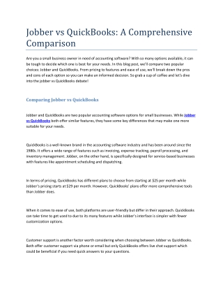 Jobber vs QuickBooks- A Comprehensive Comparison