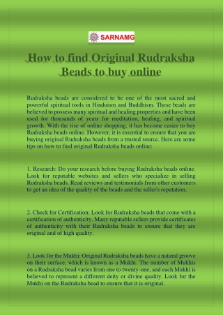 How to find Original Rudraksha Beads to buy online