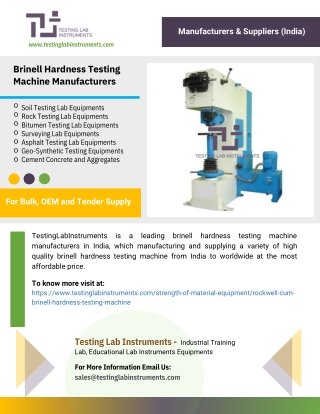 Brinell Hardness Testing Machine Manufacturers