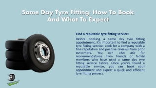 Same Day Tyre Fitting