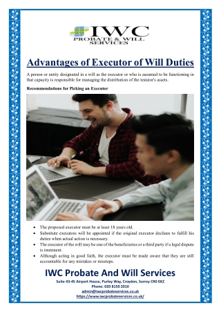 Advantages of Executor of Will Duties