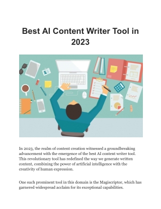 Best AI Content Writer Tool in 2023