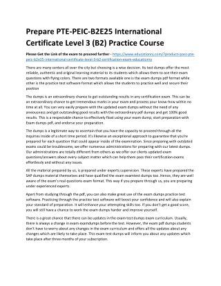 PTE-PEIC-B2E25 International Certificate Level 3 (B2)