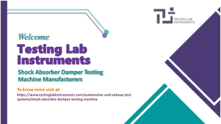 Shock Absorber Damper Testing Machine Manufacturers