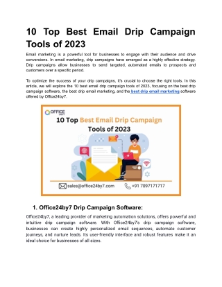 10 Top Best Email Drip Campaign Tools of 2023