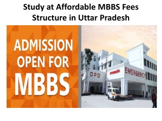Study at Affordable MBBS Fees Structure in Uttar Pradesh