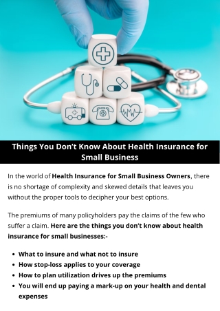 Things You Don’t Know About Health Insurance for Small Business