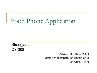 Food Phone Application