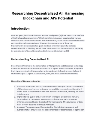 Researching Decentralised AI_ Harnessing Blockchain and AI's Potential