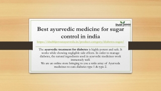 Best ayurvedic medicine for sugar control in india PPT