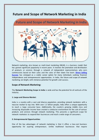 Future and Scope of Network Marketing in India 2023