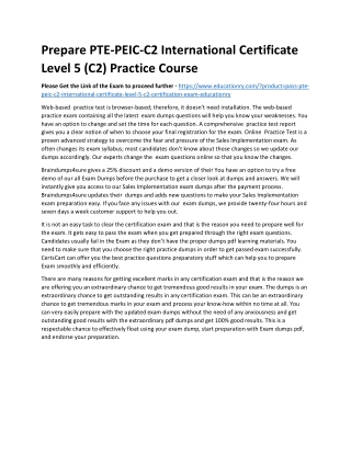 PTE-PEIC-C2 International Certificate Level 5 (C2)