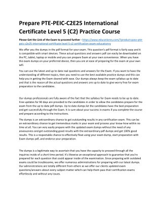 PTE-PEIC-C2E25 International Certificate Level 5 (C2)