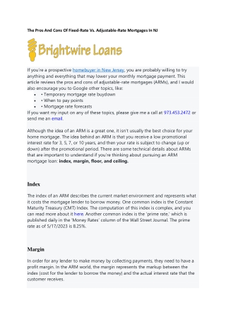 The Pros And Cons Of Fixed-Rate Vs. Adjustable-Rate Mortgages In NJ