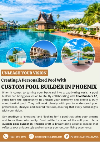 Unleash Your Vision Creating a Personalized Pool with Custom Pool Builder in Phoenix