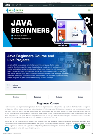 Gain In-Demand Skills with 4Achievers' Java Course and Certification